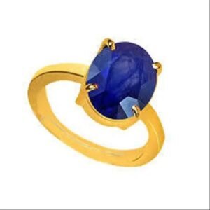 Natural Certified Neelam Ring Adjustable Panchdhatu Original Certified Blue sapphire Gemstone Natural