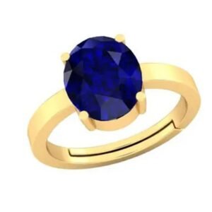 Natural Certified Neelam Stone Ring Adjustable Panchdhatu Original Certified Blue sapphire Gemstone Natural