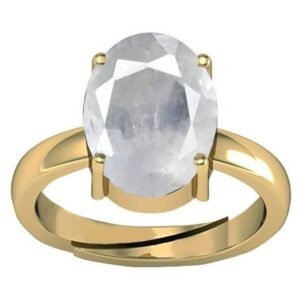 White Topaz Panchadhatu Ring Adjustable Stone Ring  Certified Natural oval