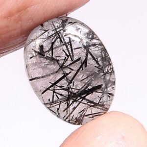 Certified Black Rutile Quartz Stone Original Oval Cut Gemstone 7.25 Ct to 22 Ct