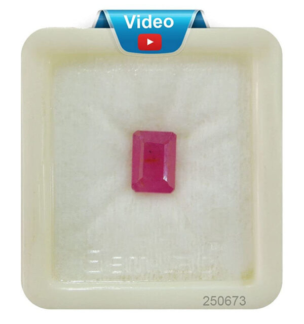 Ruby Stone Natural ( Manik ) Square Cut Kempu Gemstone Natural Certified 2.25 Ct to 15 Ct