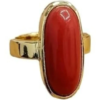 Panchadhatu Natural Red Coral Ring Capsule for Unisex 3.25 Ct to 12.25 Ct Certified Moonga  Ring Adjustable
